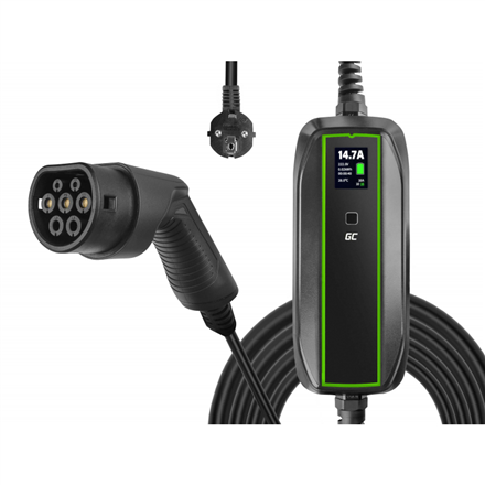 Green Cell Green Cell EV16, GC EV PowerCable 3.6kW Schuko Type 2 mobile charger for charging electric cars and Plug-In hybrids, 10/16 A, 6.5 m