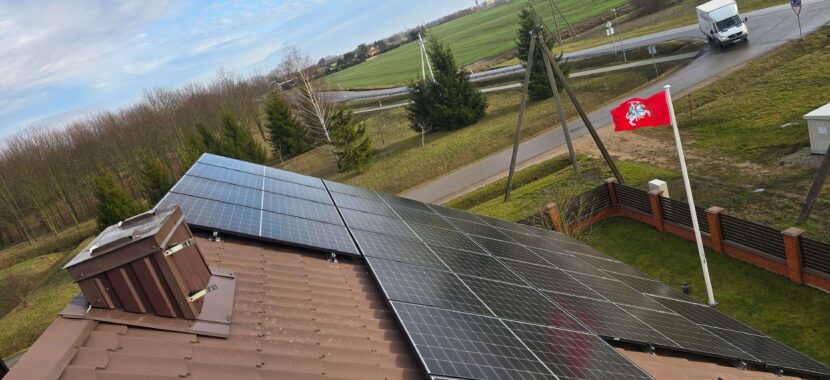 11,15 kW saulės jėgainė ant stogo Marijampolėje