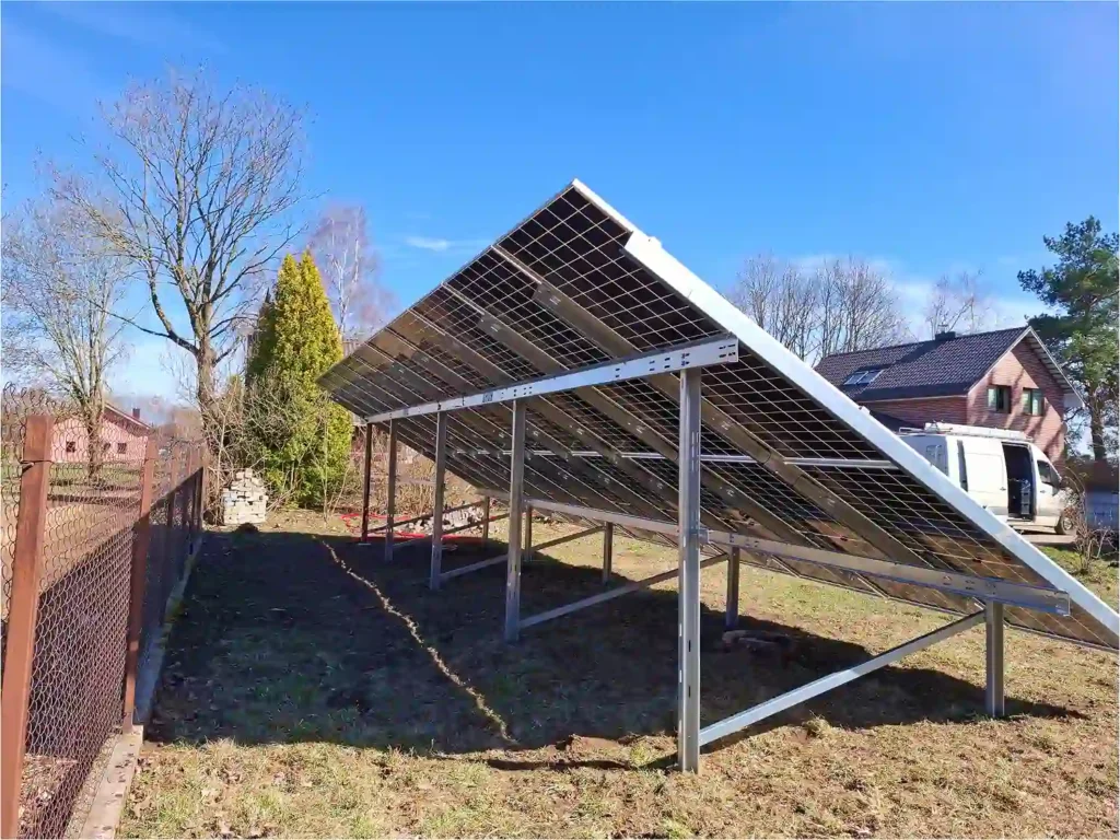 12kW antžemines saulės elektrinės montavimas