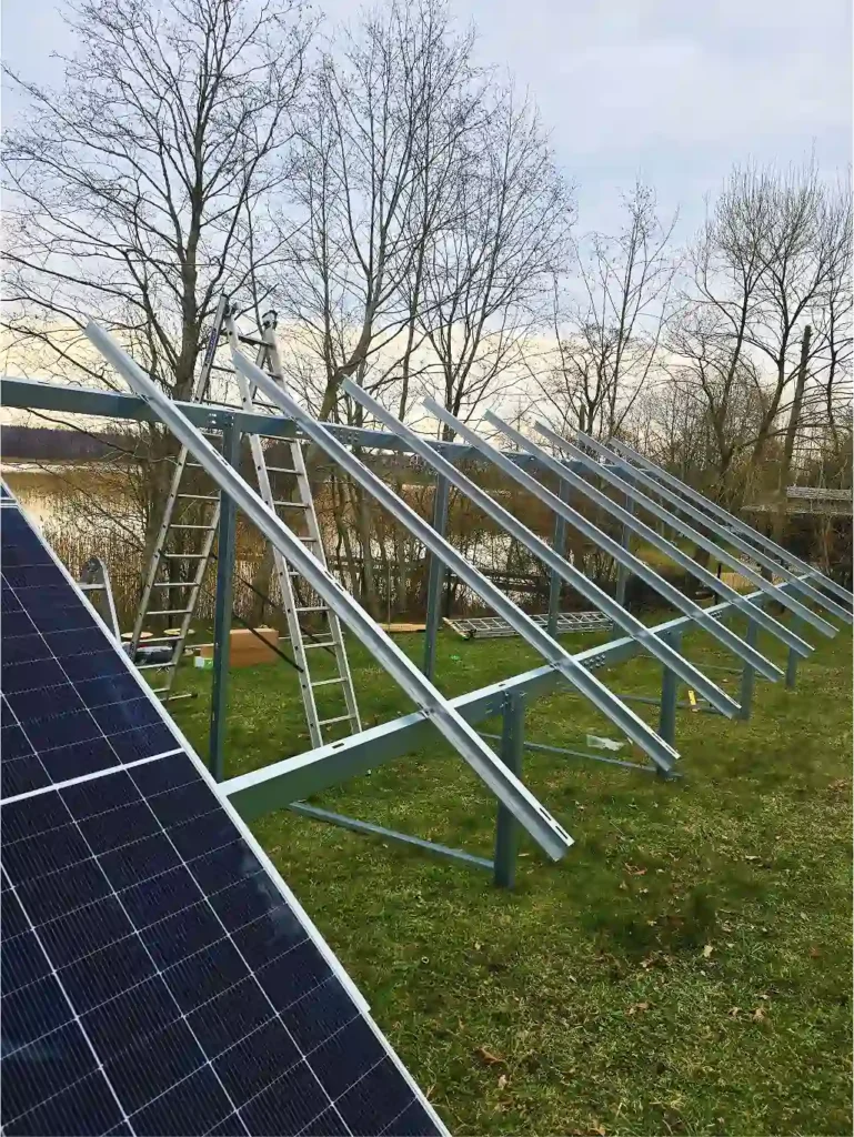 10 kW antžeminė saulės jėgainės montavimas Vilniaus rajone