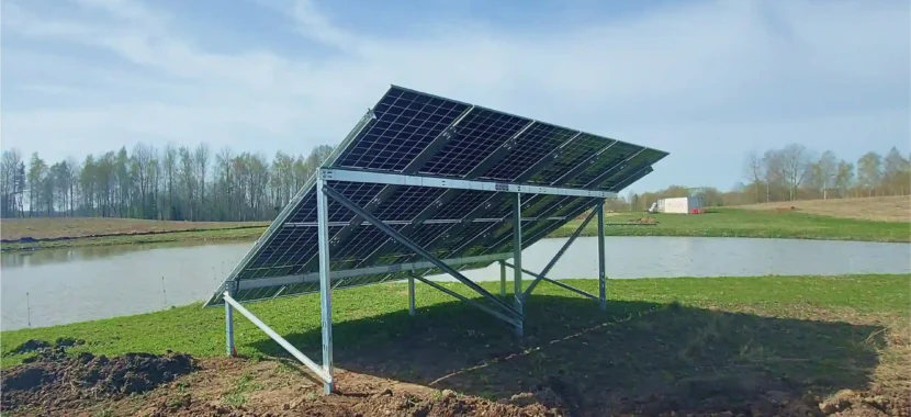 16 kW saulės jėgainės montavimas ant žemės Vilniaus rajone