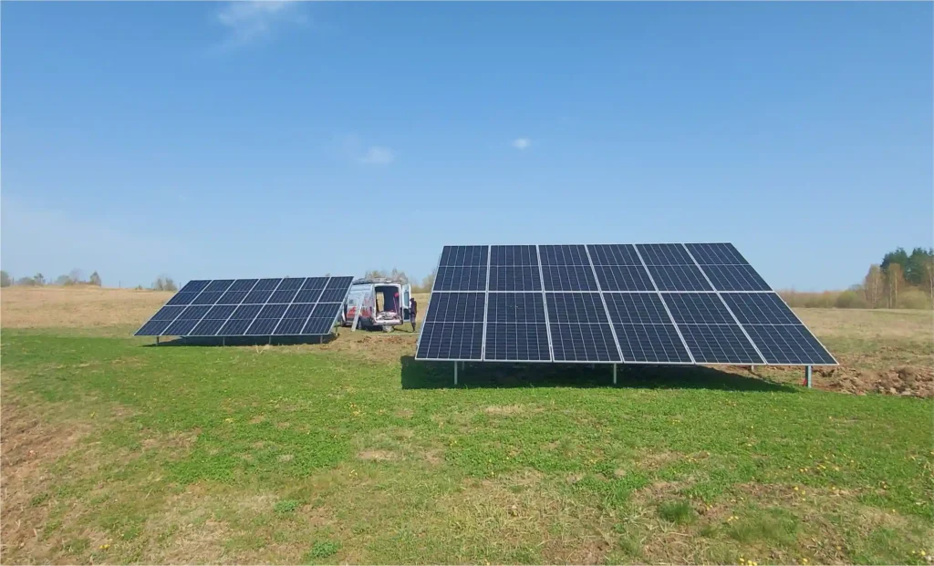 16 kW saulės jėgainė ant žemės Vilniaus rajone