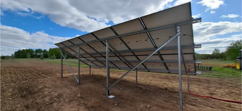 7 kW saulės elektrinės ant žemės konstrukcija