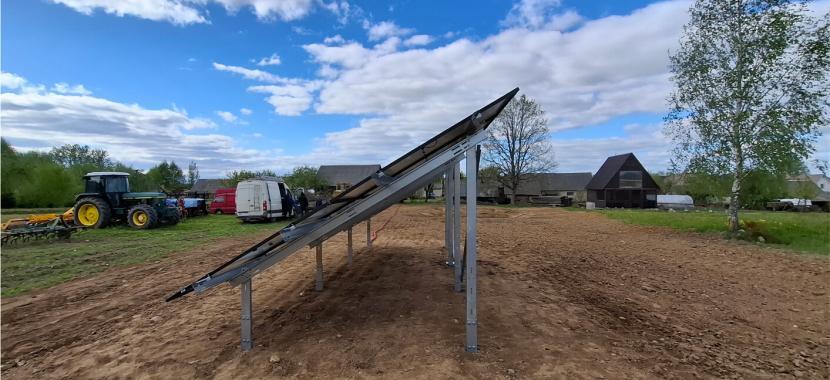 7 kW saulės elektrinės ant žemės konstrukcija