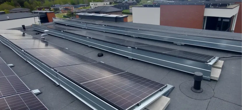 10 kW jėgainė ant plokščio stogo Vilniuje