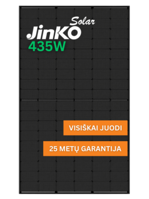 Saulės moduliai Jinko JKM435N-54HL4R-B visiškai juodi, n-tipo