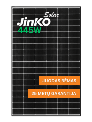 Saulės moduliai Jinko JKM445N-54HL4R-V su juodu rėmu, n-tipo