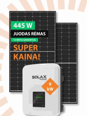 9kW saulės elektrinės komplektas Solax + Jinko