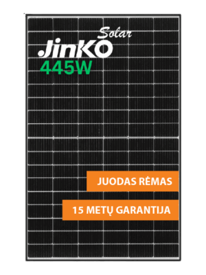 Saulės moduliai Jinko JKM445N-54HL4R-V su juodu rėmu, n-tipo
