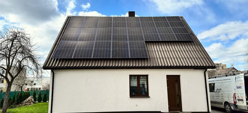 10 kW saulės baterijų montavimas ant stogo Utenos rajone