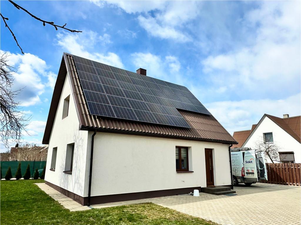10 kW saulės baterijos ant stogo Utenos rajone