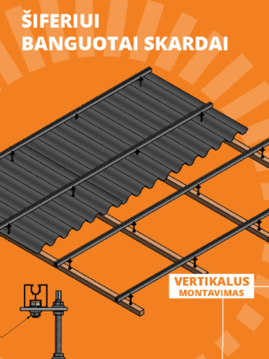 saulės elektrinės montavimo sistema šiferiui banguitai skardai ranilai