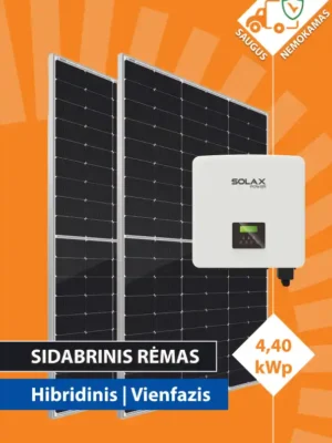 saulės elektrinės komplektas su vienfaziu, hibridiniu keitikliu