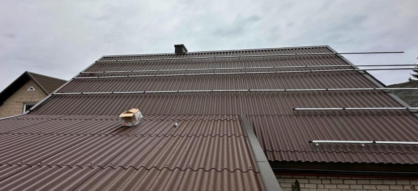 10kw saulės elektrinės montavimas ant stogo