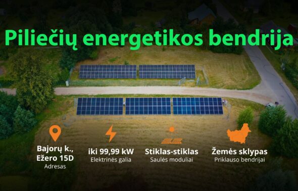 Pirmoji Piliečių energetikos bendrija Lietuvoje - nutolęs saulės parkas