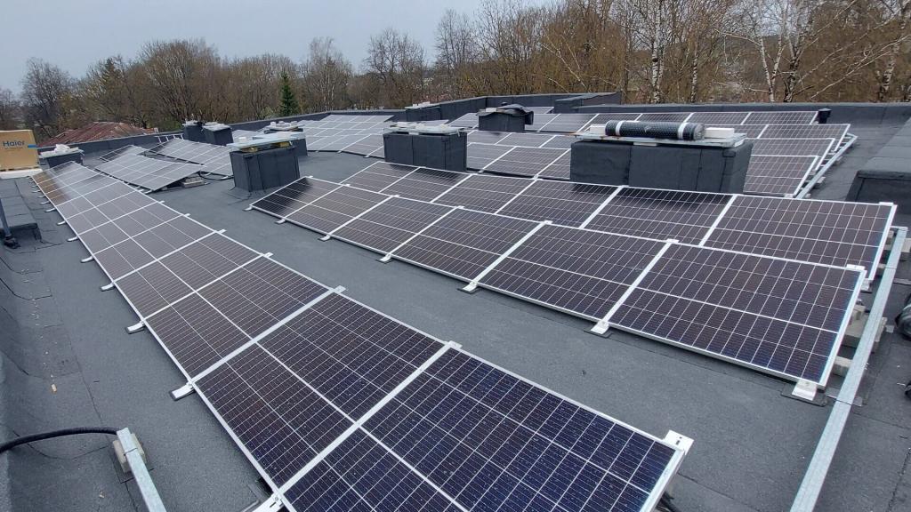 30kw saulės elektrinė ant plokščio stogo