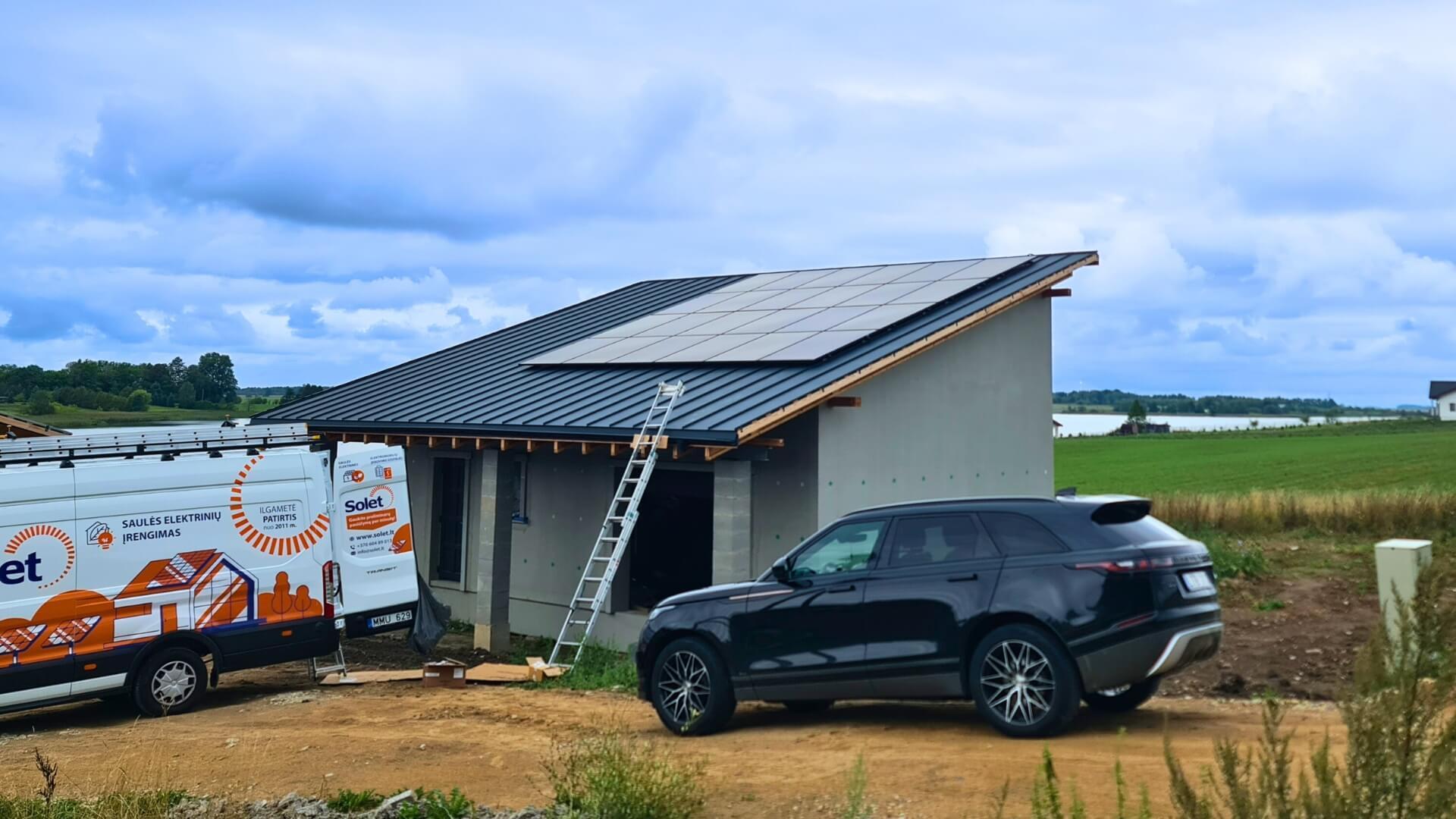 10kw saules elektrine Alytuje ant valcuotos skardos stogo