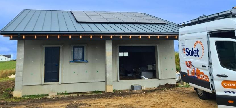 10kw saules elektrine Alytuje ant valcuotos skardos stogo