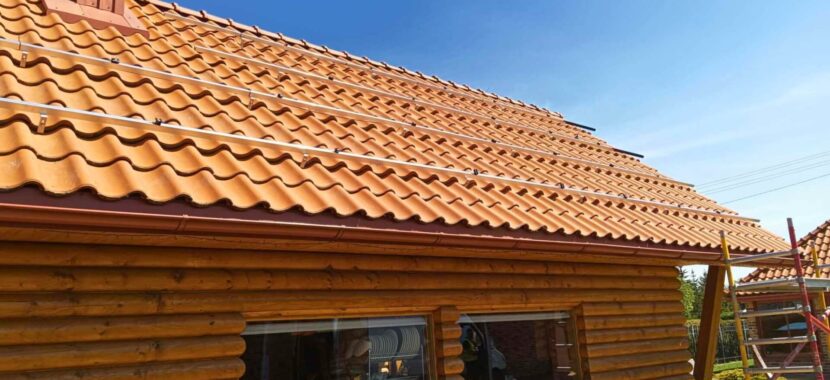 montavimo konstrukcija 12kw saules elektrinei ant cerpinio stogo