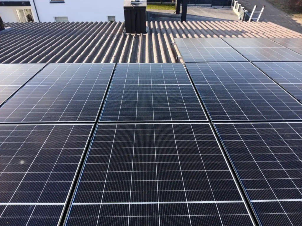 10 kW saulės elektrinės įrengimas ant stogo Vilniuje