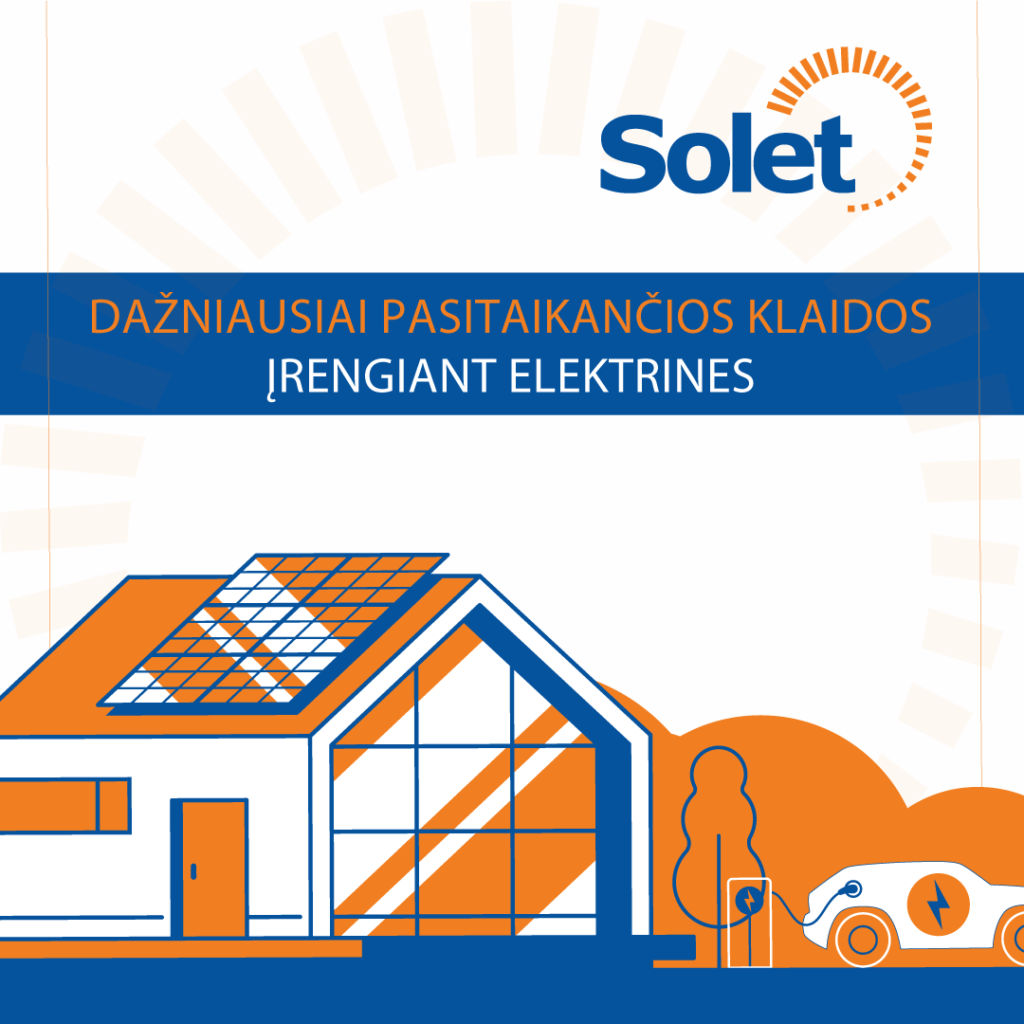 Klaidos irengiant saules elektrines
