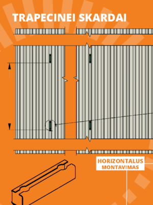 montavimo konstrukcija trapecinės skardos stogo dangos saulės modulių montavimui horizontaliai